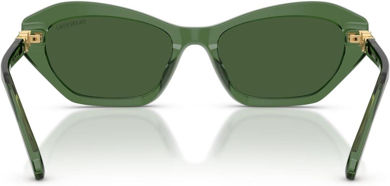 imageSwarovski SK6048F Low Bridge Fit Sunglasses Transparent GreenDark Green 54 mm