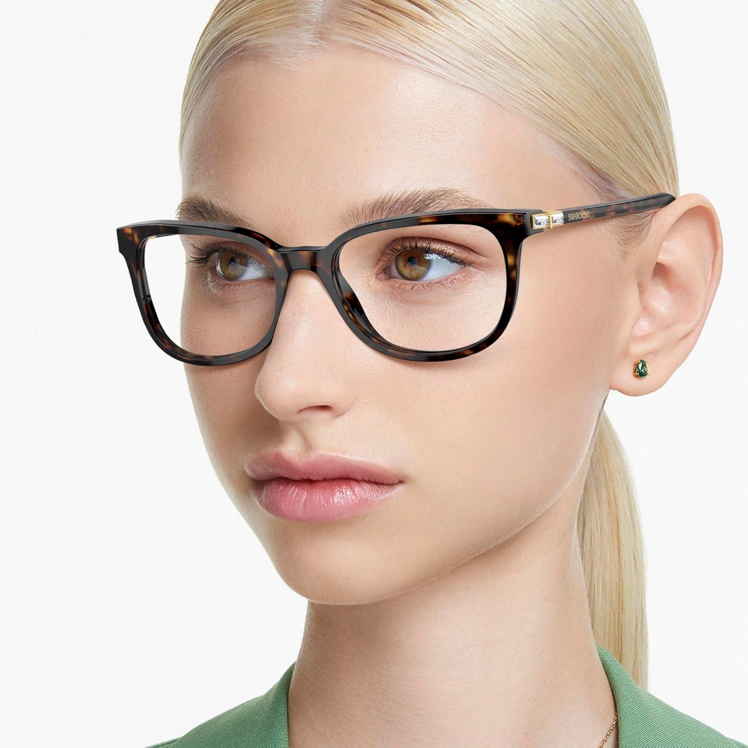 imageSwarovski Womens Sk2003 Rectangular Prescription Eyewear FramesHavanaDemo Lens