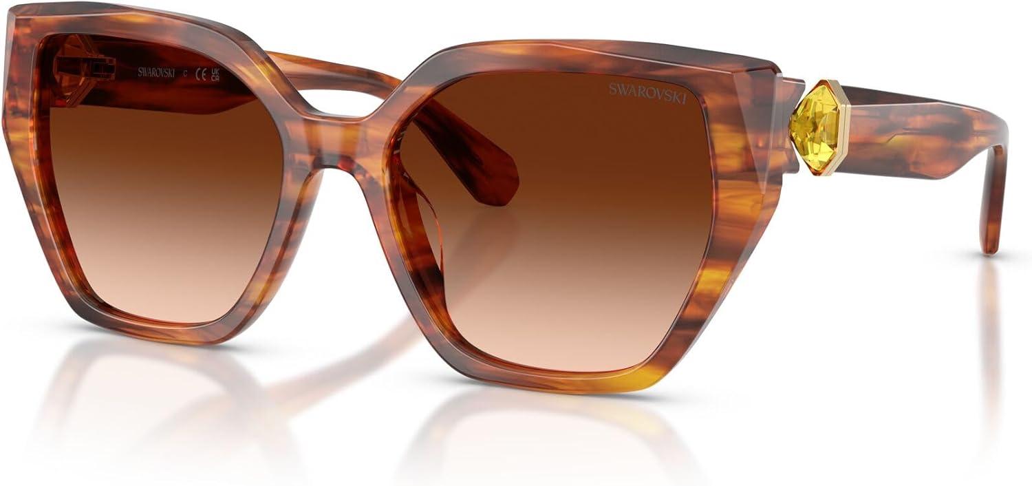 imageSwarovski Womens Sk6044u Universal Fit SunglassesStriped BrownBrown Gradient