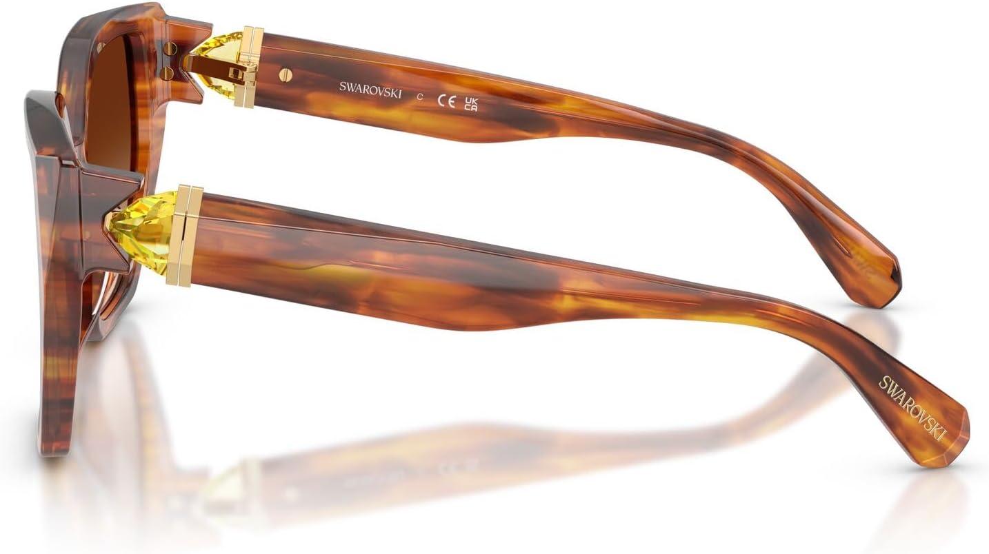 imageSwarovski Womens Sk6044u Universal Fit SunglassesStriped BrownBrown Gradient