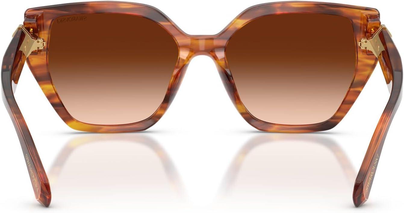 imageSwarovski Womens Sk6044u Universal Fit SunglassesStriped BrownBrown Gradient