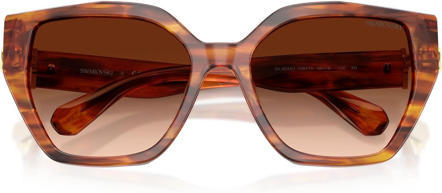 imageSwarovski Womens Sk6044u Universal Fit SunglassesStriped BrownBrown Gradient