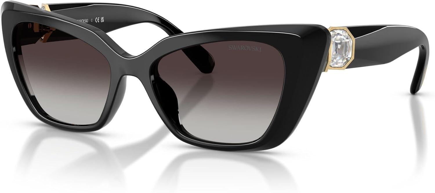 imageSwarovski Womens Sk6047 SunglassesBlackGrey Gradient