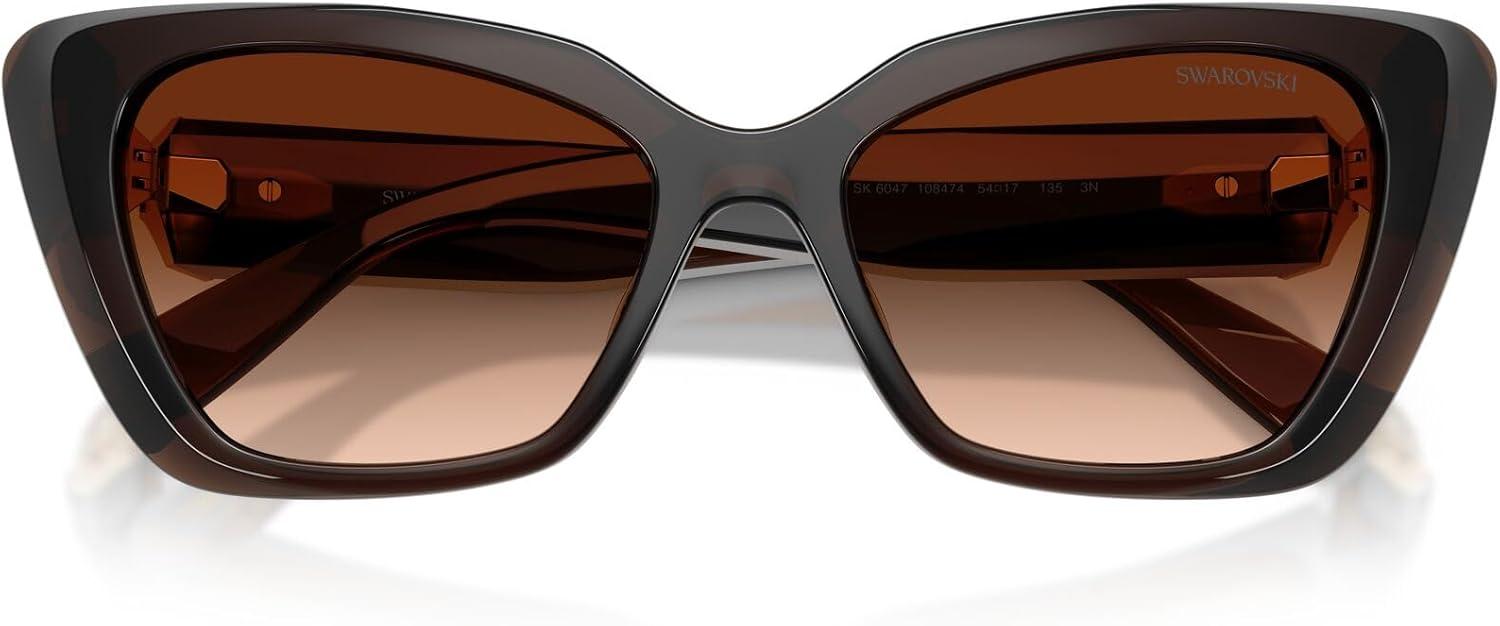 imageSwarovski Womens Sk6047 SunglassesTransparent BrownBrown Gradient
