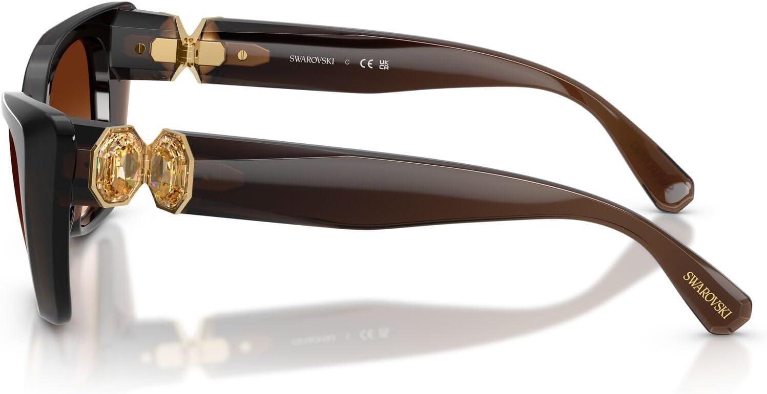 imageSwarovski Womens Sk6047 SunglassesTransparent BrownBrown Gradient