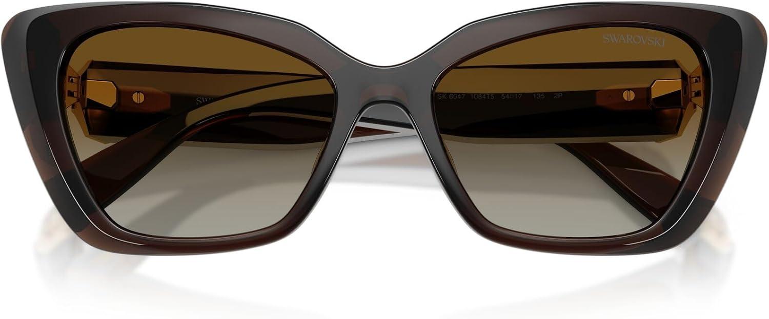 imageSwarovski Womens Sk6047 SunglassesTransparent BrownPolar Brown Gradient