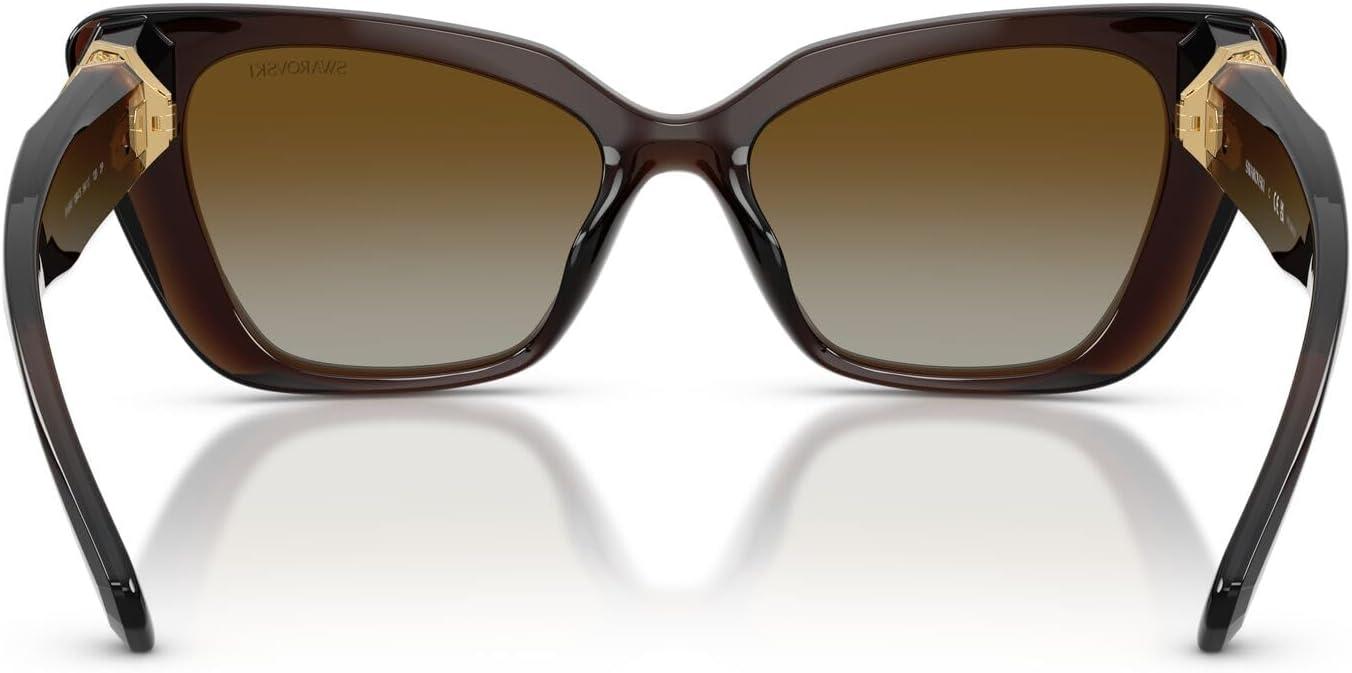 imageSwarovski Womens Sk6047 SunglassesTransparent BrownPolar Brown Gradient
