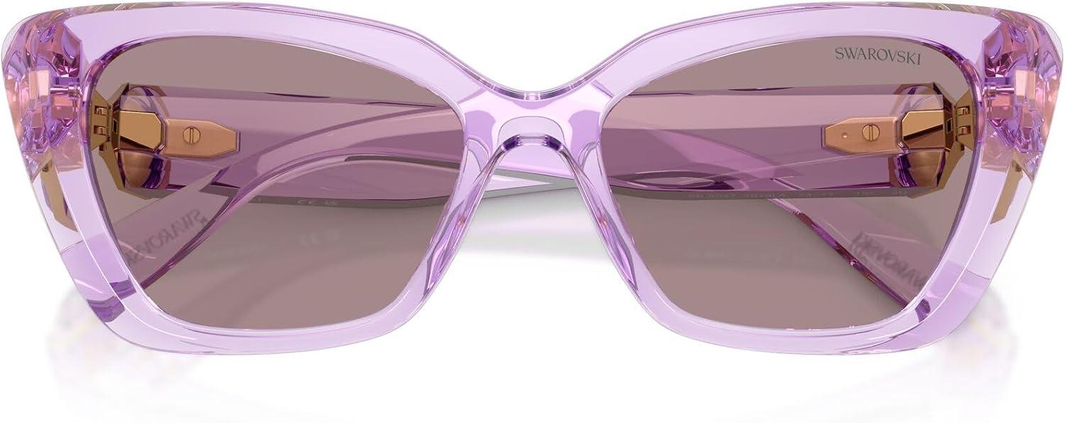 imageSwarovski Womens Sk6047 SunglassesTransparent LilacViolet