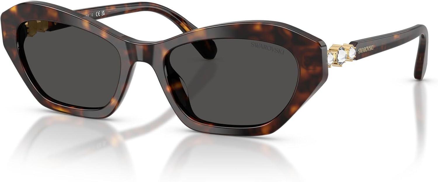 imageSwarovski Womens Sk6048 SunglassesHavanaDark Grey