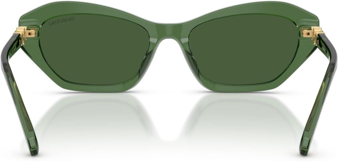 imageSwarovski Womens Sk6048 SunglassesTransparent GreenDark Green