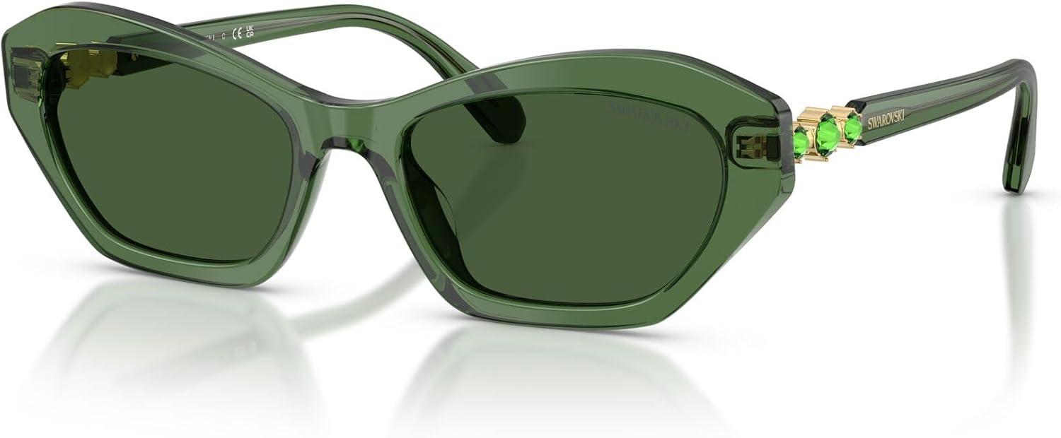 imageSwarovski Womens Sk6048 SunglassesTransparent GreenDark Green