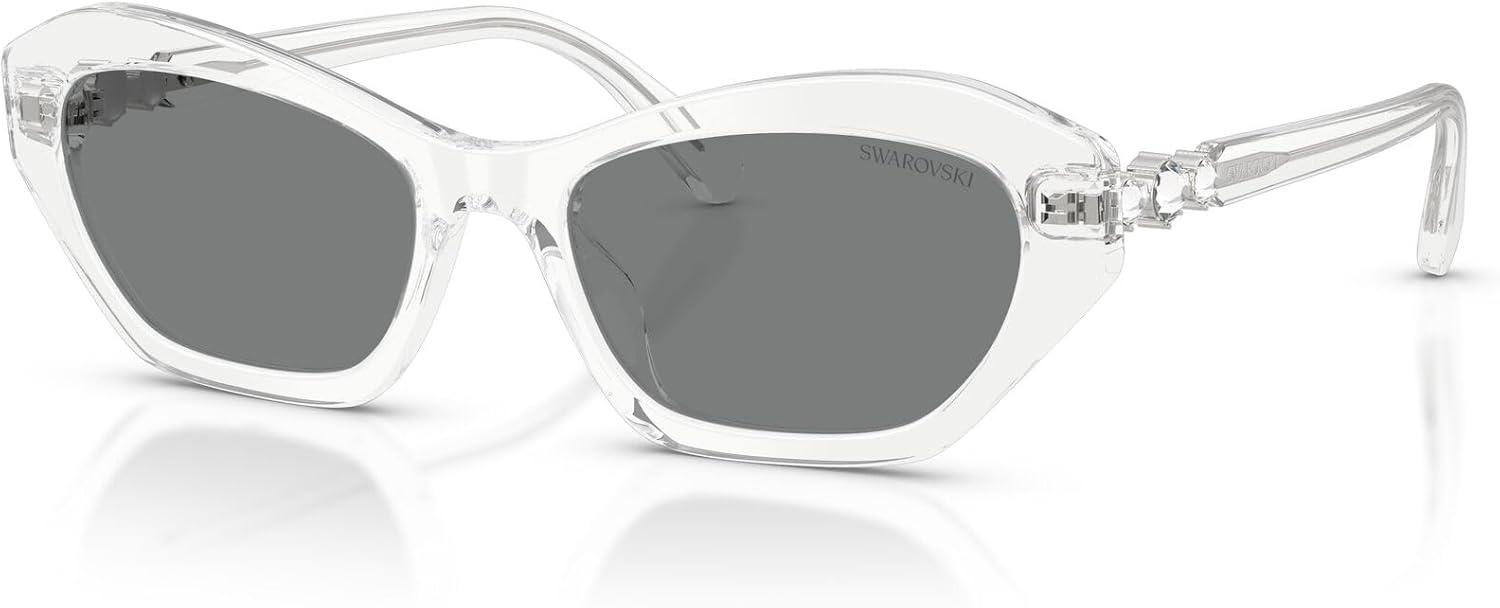 imageSwarovski Womens Sk6048 SunglassesTransparentDark Grey