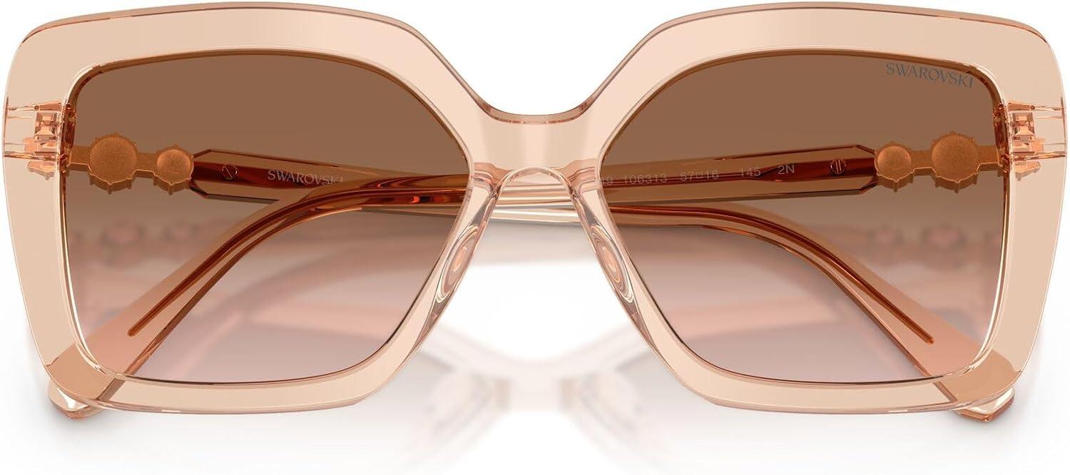 imageSwarovski Womens Sk6049 SunglassesTransparent BeigeGradient Brown