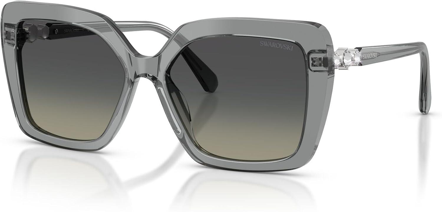 imageSwarovski Womens Sk6049 SunglassesTransparent GreyGradient Grey