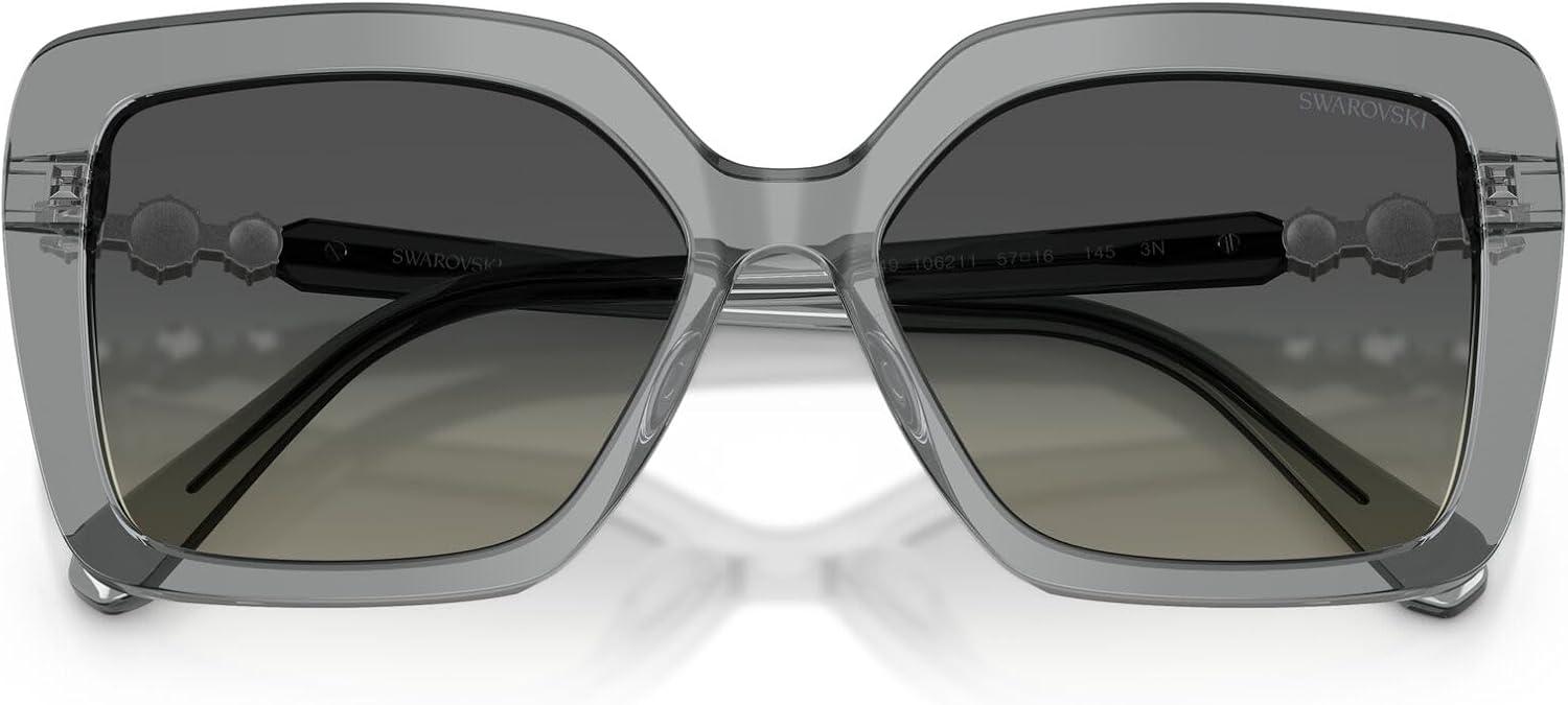 imageSwarovski Womens Sk6049 SunglassesTransparent GreyGradient Grey