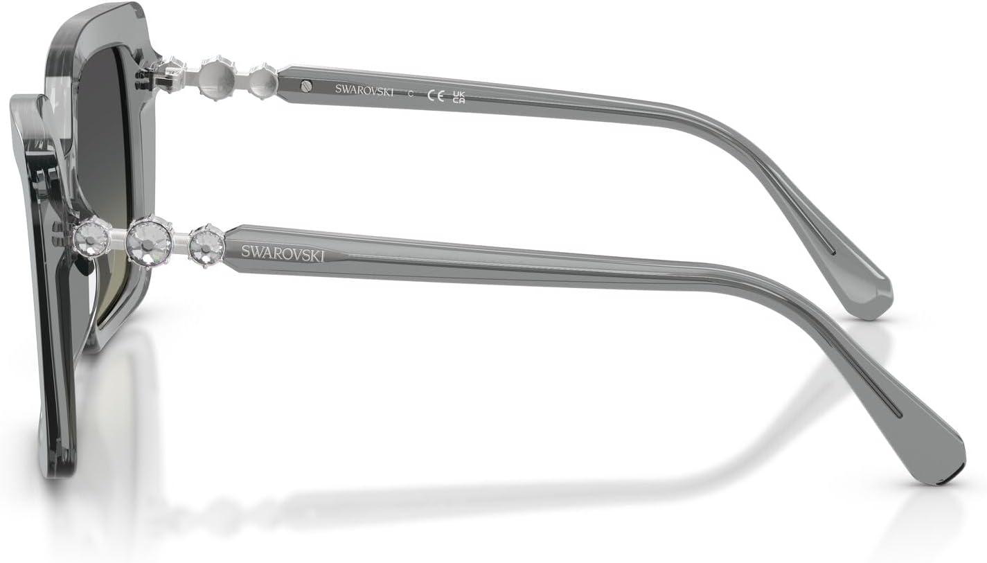 imageSwarovski Womens Sk6049 SunglassesTransparent GreyGradient Grey