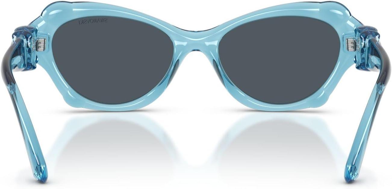 imageSwarovski Womens Sk6050 SunglassesTransparent Light BlueDark Grey