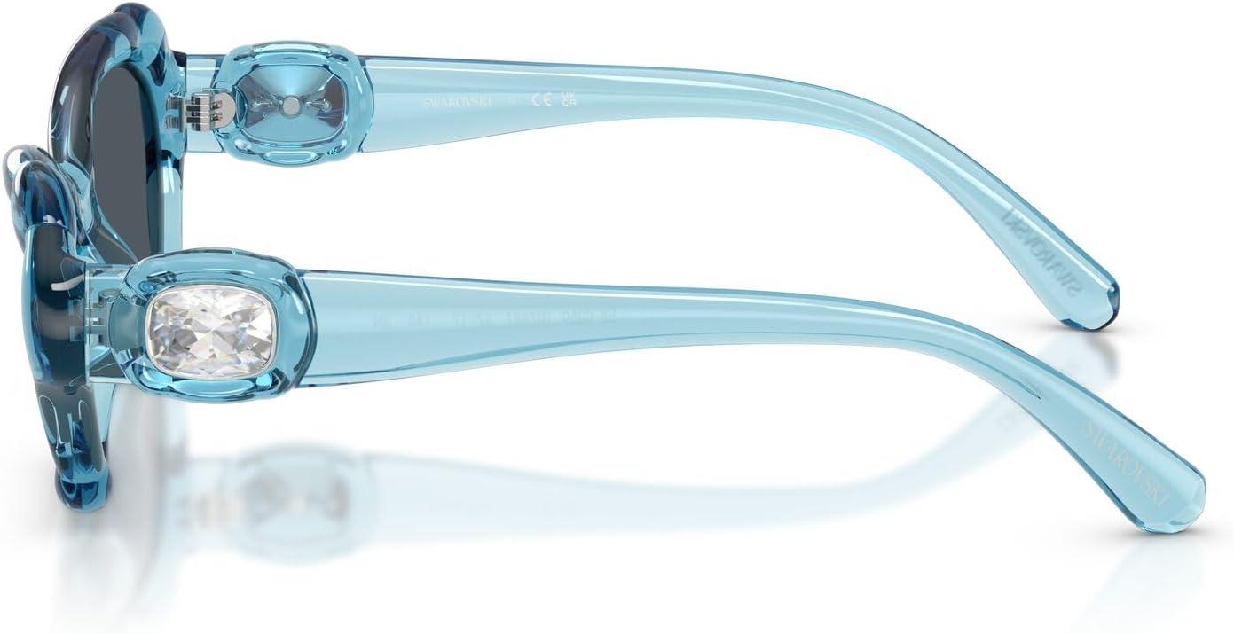 imageSwarovski Womens Sk6050 SunglassesTransparent Light BlueDark Grey