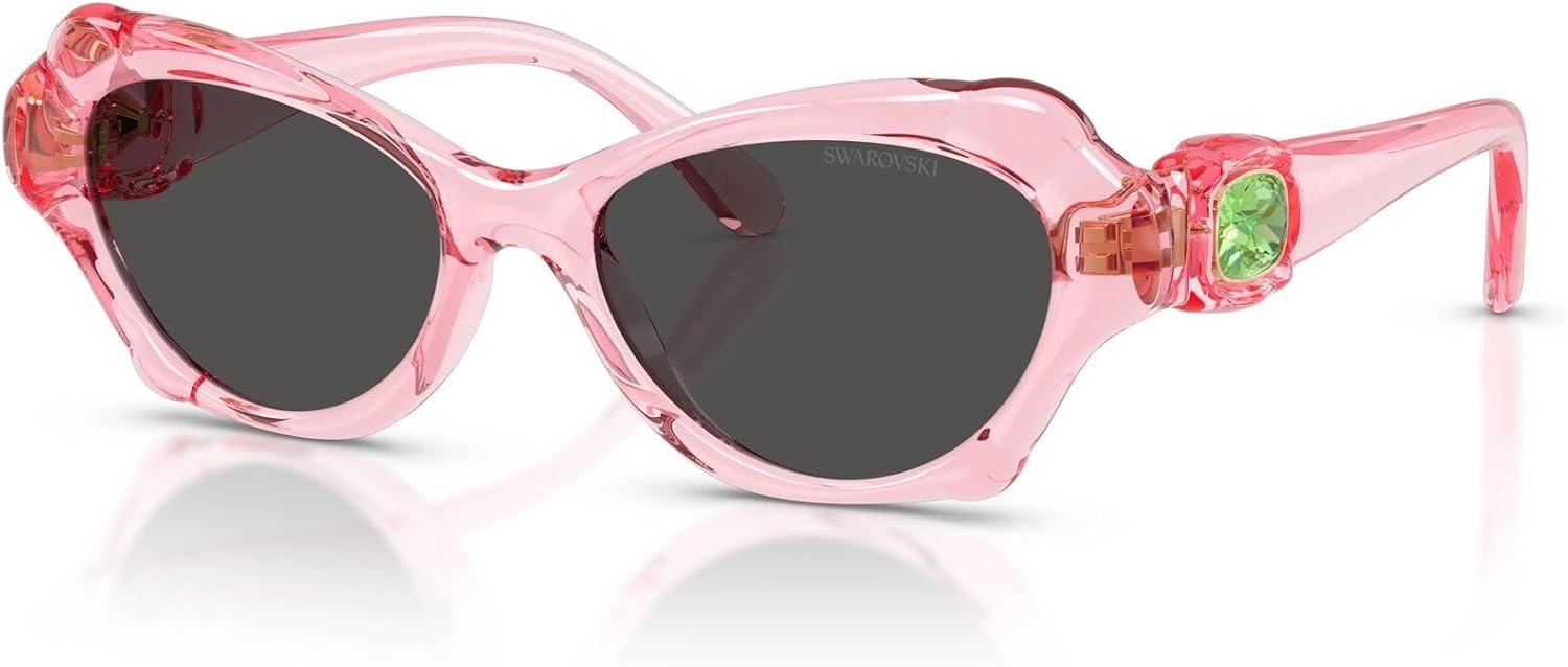 imageSwarovski Womens Sk6050 SunglassesTransparent PinkDark Grey