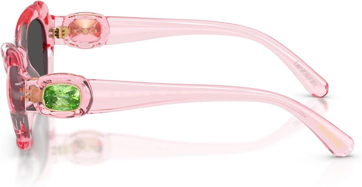 imageSwarovski Womens Sk6050 SunglassesTransparent PinkDark Grey
