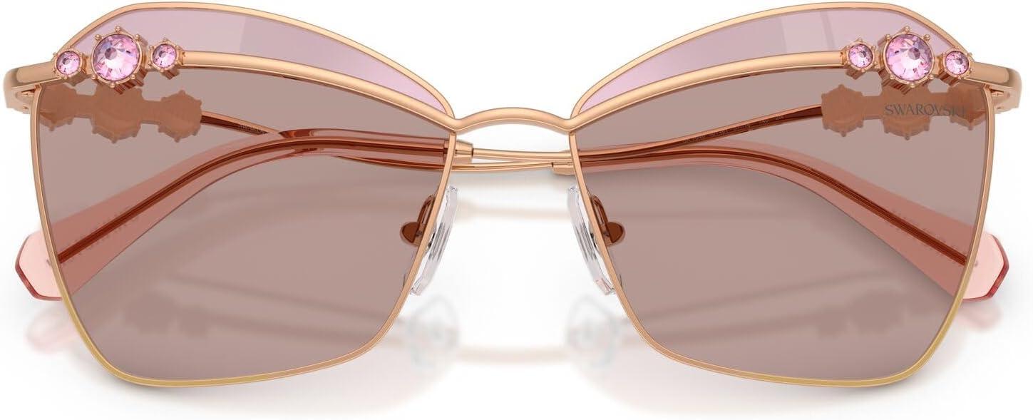 imageSwarovski Womens Sk7040 SunglassesRose GoldPurple Brown Tampo Swar Pink
