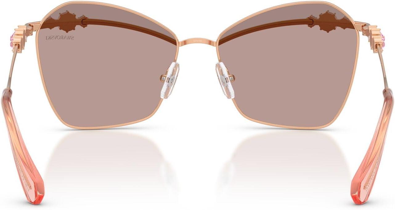 imageSwarovski Womens Sk7040 SunglassesRose GoldPurple Brown Tampo Swar Pink