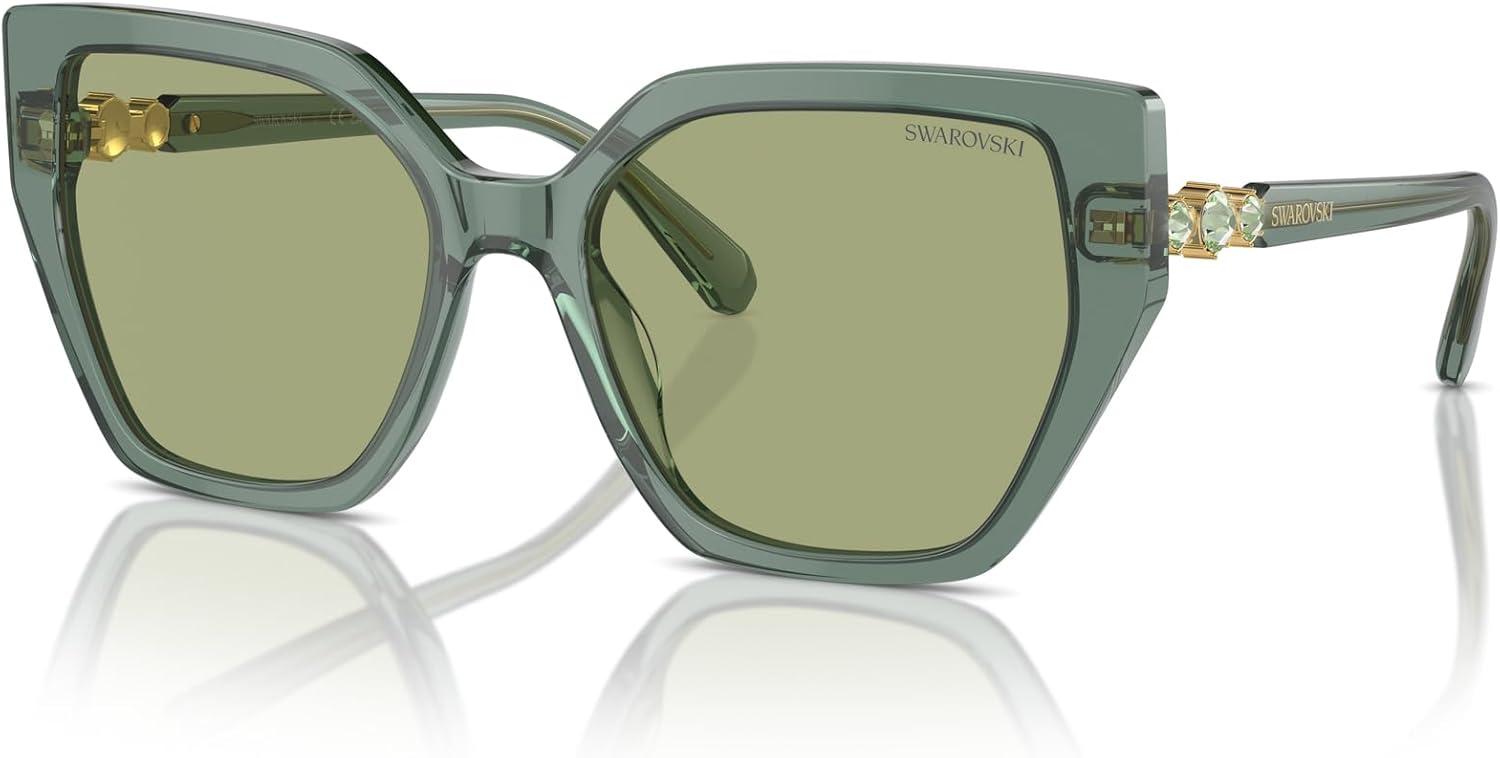 imageSwarovski womens Sk6016 Cat Eye SunglassesBeige TransparentGradient Brown