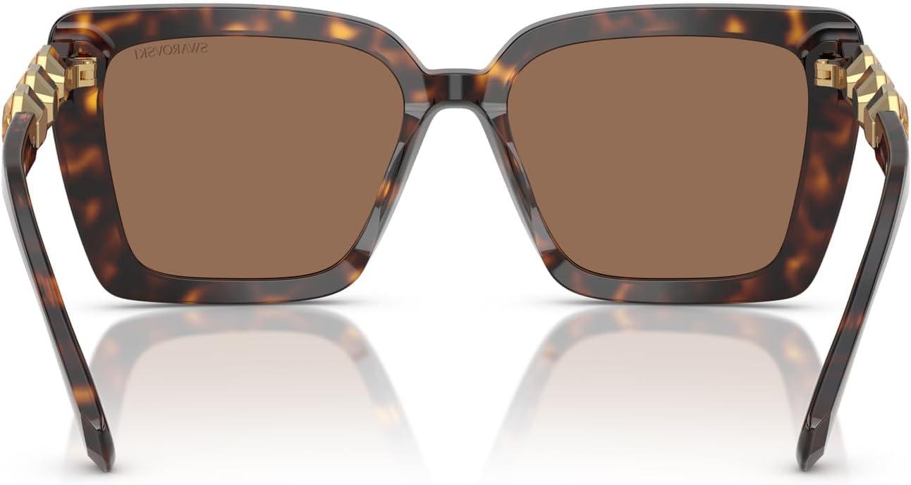 imageSwarovski womens Sk6032f Low Bridge Fit Square SunglassesHavanaDark Brown