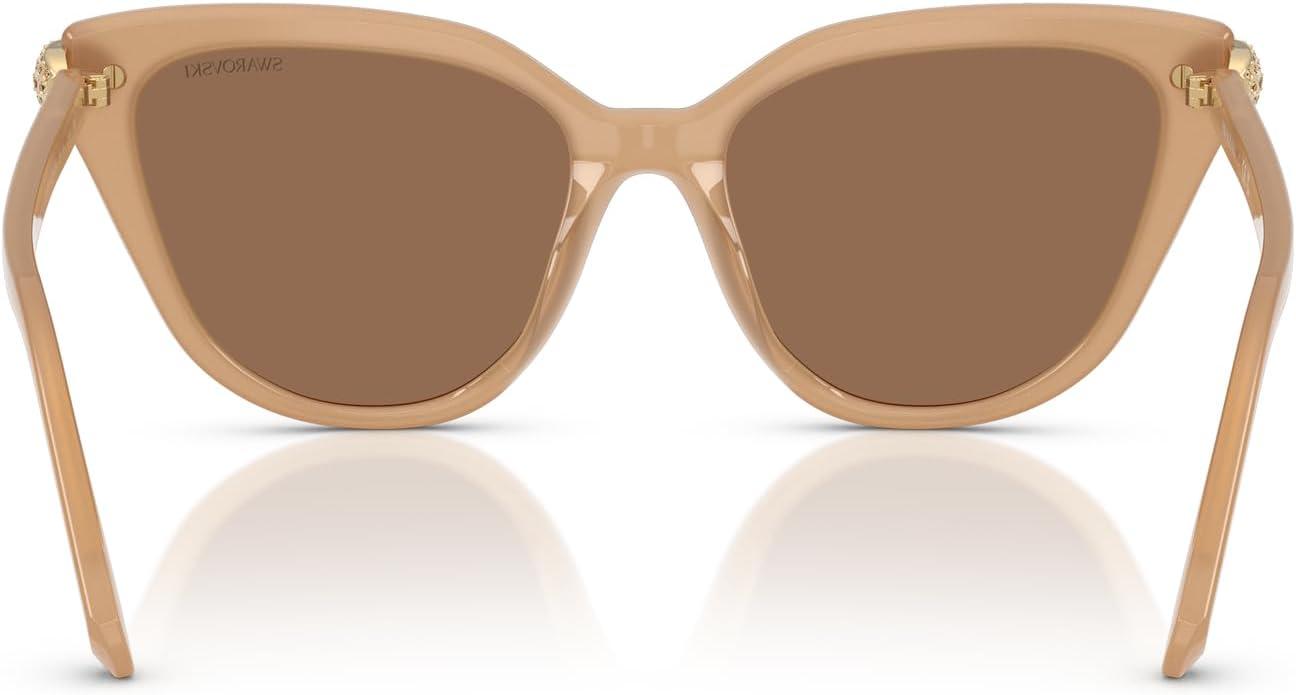 imageSwarovski womens Sk6039 Cat Eye SunglassesMilky BeigeBronze