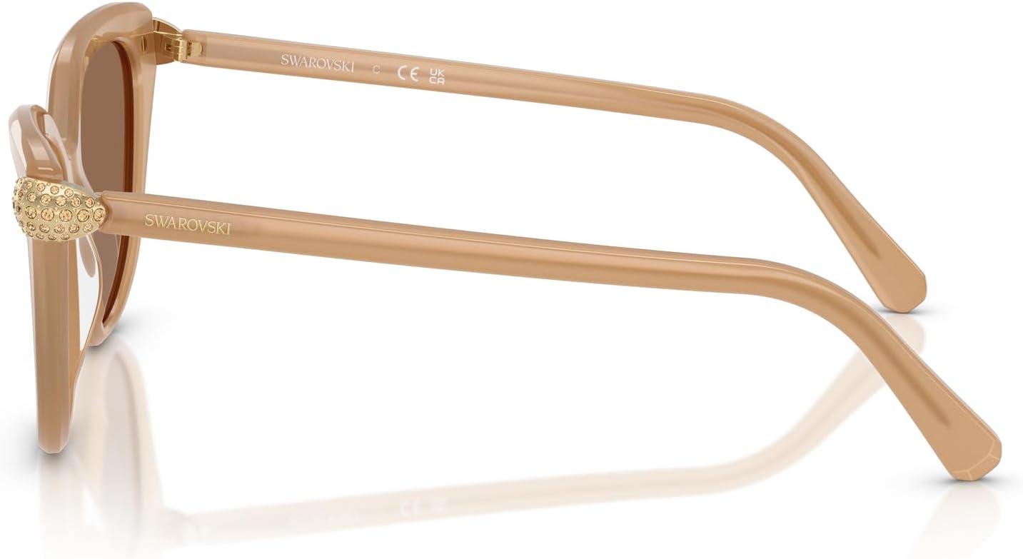 imageSwarovski womens Sk6039 Cat Eye SunglassesMilky BeigeBronze