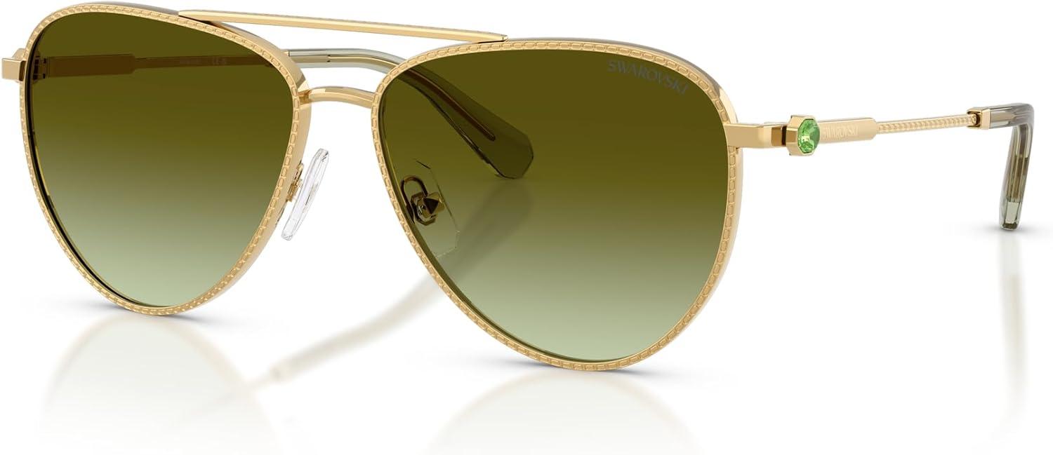 imageSwarovski womens Sk7031 Aviator SunglassesGoldGradient Brown