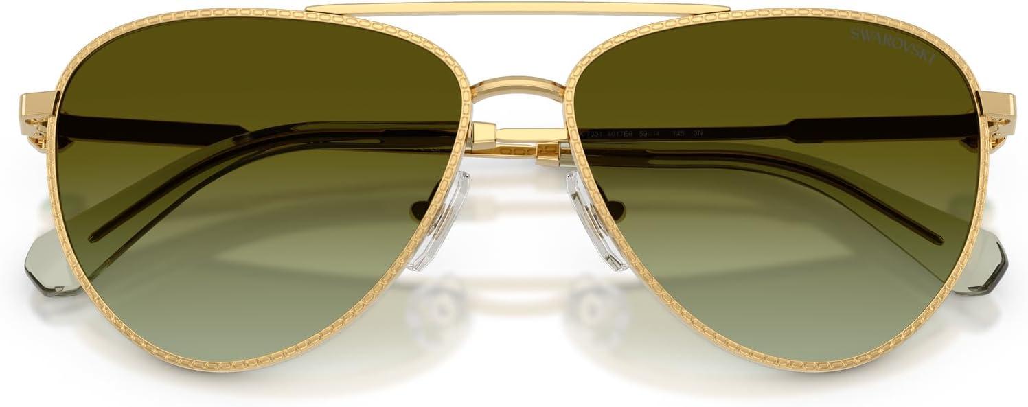 imageSwarovski womens Sk7031 Aviator SunglassesGoldGradient Brown