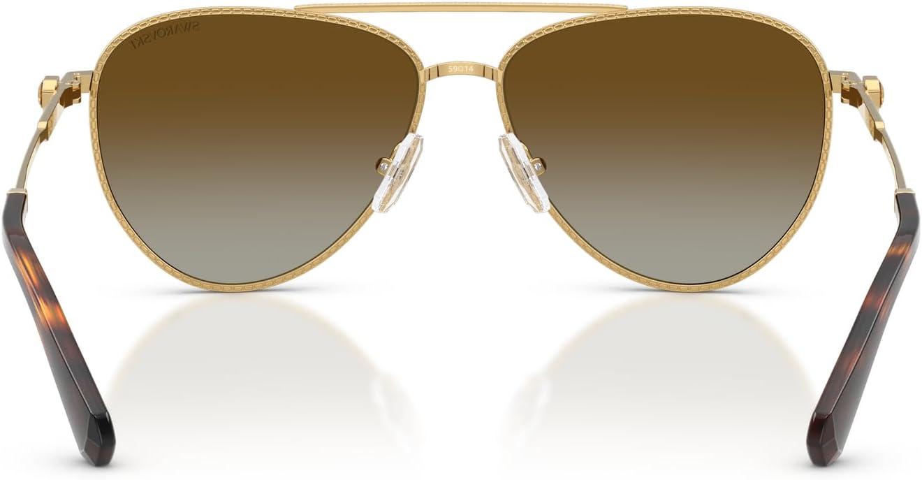 imageSwarovski womens Sk7031 Aviator SunglassesGoldGradient Brown Polarized