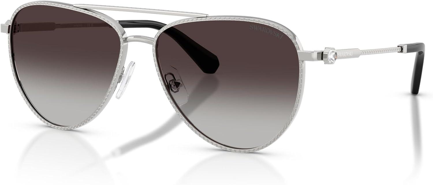 imageSwarovski womens Sk7031 Aviator SunglassesSilverGradient Grey