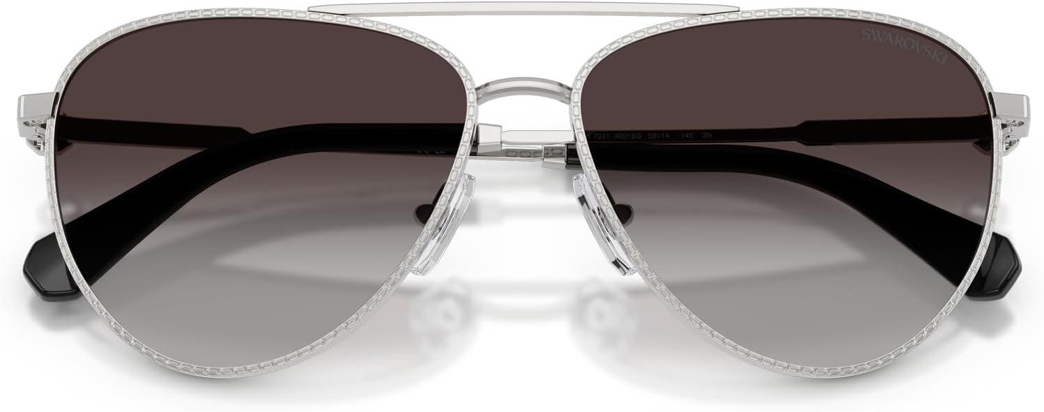 imageSwarovski womens Sk7031 Aviator SunglassesSilverGradient Grey