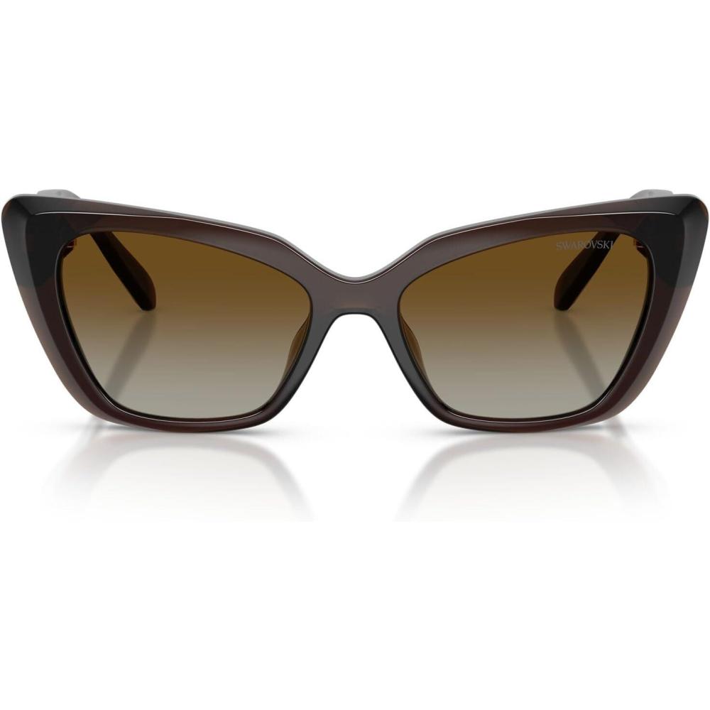 imageSwarovski Womens Sk6047 SunglassesTransparent BrownPolar Brown Gradient