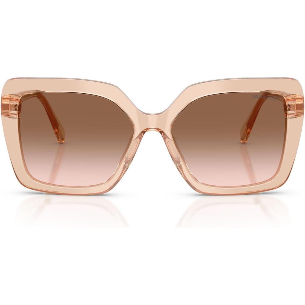 imageSwarovski Womens Sk6049f Low Bridge Fit SunglassesTransparent BeigeBrown Gradient