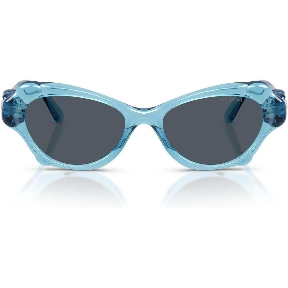 imageSwarovski Womens Sk6050 SunglassesTransparent Light BlueDark Grey