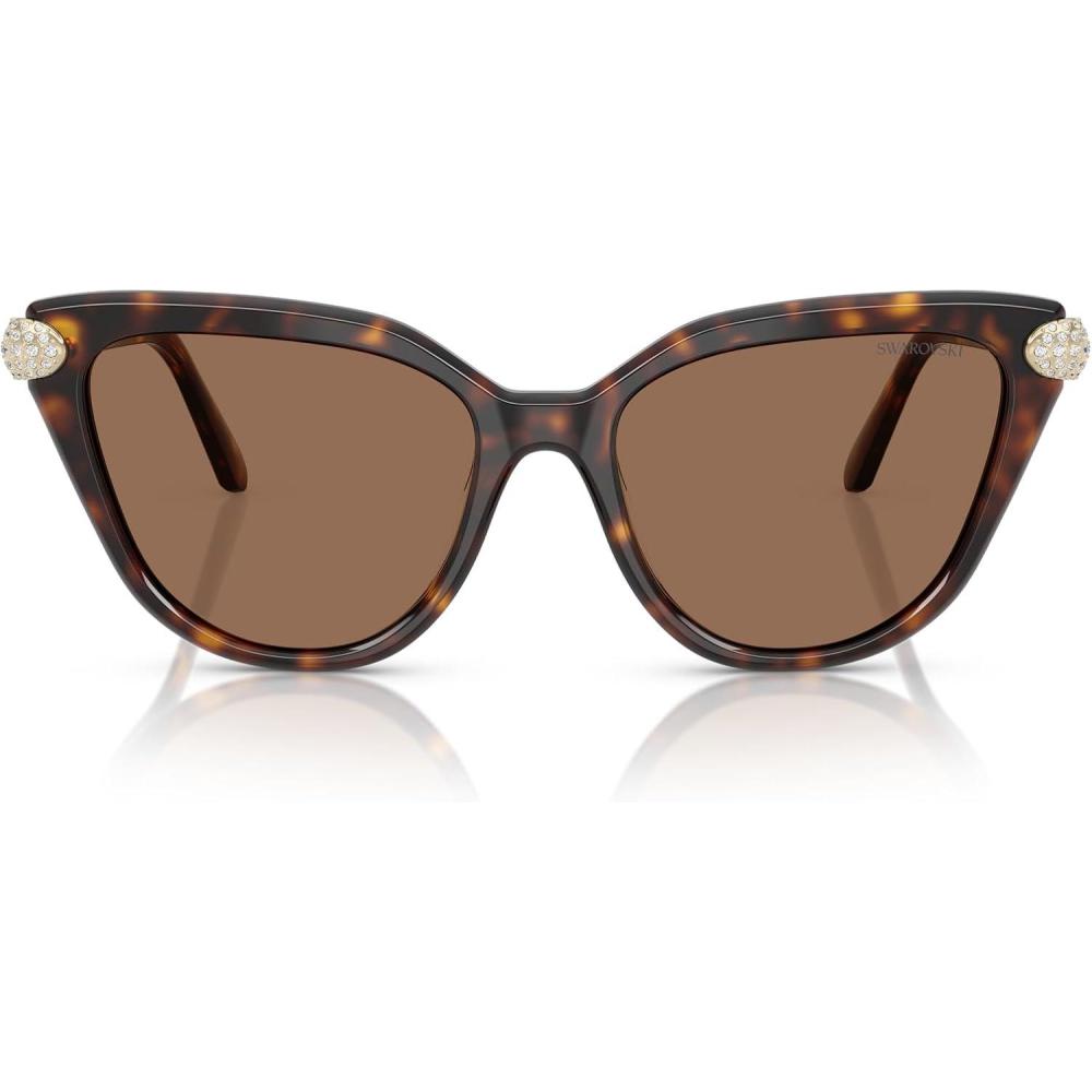 imageSwarovski womens Sk6039 Cat Eye SunglassesHavanaDark Brown