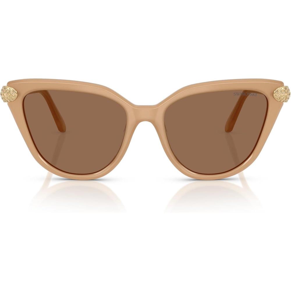 imageSwarovski womens Sk6039 Cat Eye SunglassesMilky BeigeBronze