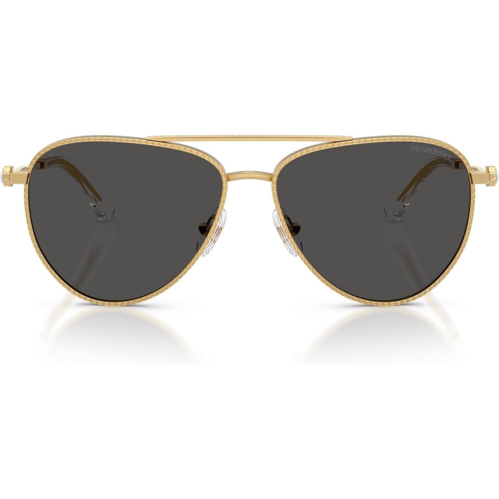 imageSwarovski womens Sk7031 Aviator SunglassesGoldDark Grey