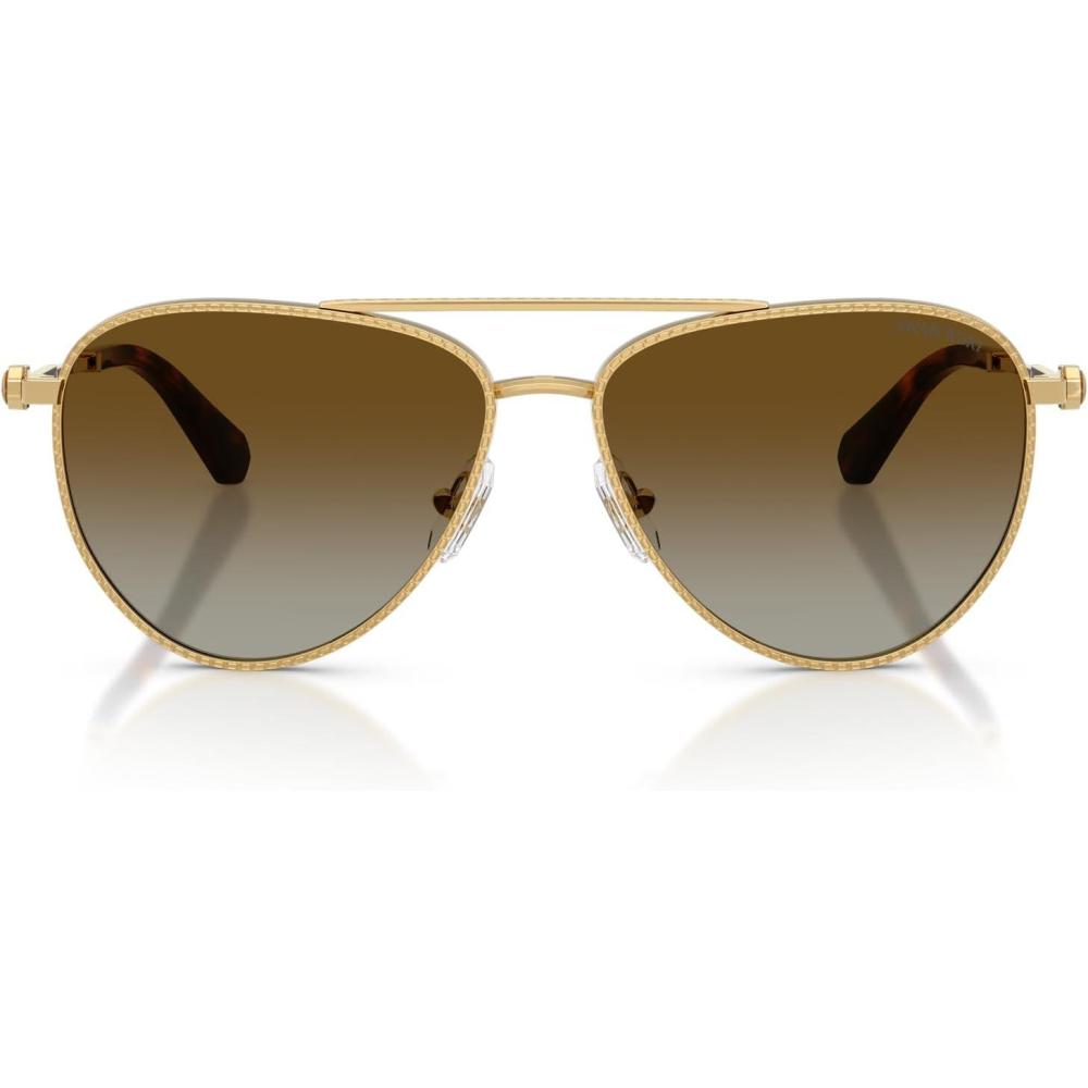 imageSwarovski womens Sk7031 Aviator SunglassesGoldGradient Brown Polarized