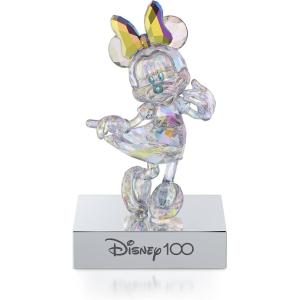 Swarovski Disney100 Minnie Mouse Figurine, Multiple Facets in Aurora Borealis Color Effect, Part of The Disney100 Collection(Minnie Mouse)