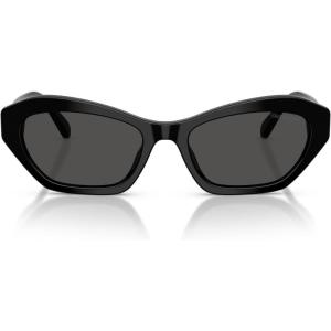 Swarovski SK6048F Low Bridge Fit Sunglasses, Black/Dark Grey, 54 mm