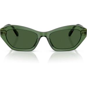 Swarovski SK6048F Low Bridge Fit Sunglasses, Transparent Green/Dark Green, 54 mm