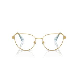 Swarovski Women’s Sk1007 Cat Eye Prescription Eyewear Frames(Gold/Blue/Demo Lens)