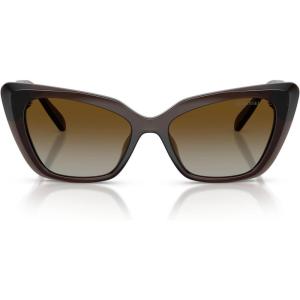 Swarovski Women’s Sk6047 Sunglasses(Transparent Brown/Polar Brown Gradient)