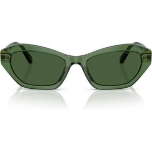 Swarovski Women’s Sk6048 Sunglasses(Transparent Green/Dark Green)
