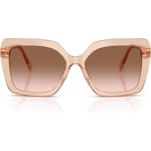 Swarovski Women’s Sk6049 Sunglasses(Transparent Beige/Gradient Brown)