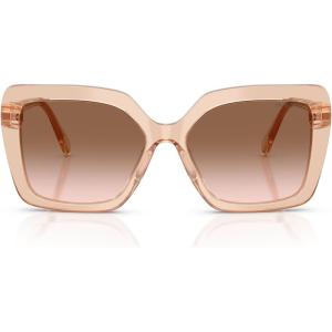 Swarovski Women’s Sk6049f Low Bridge Fit Sunglasses(Transparent Beige/Brown Gradient)